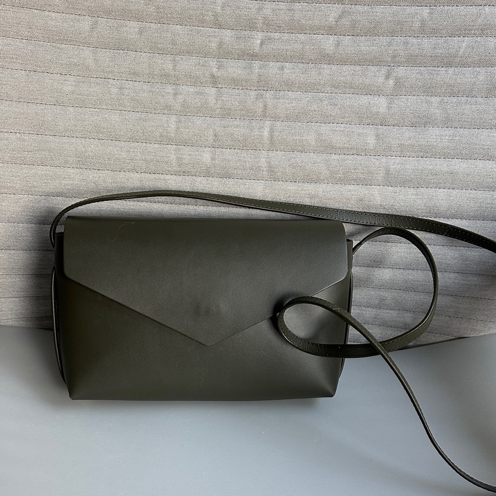 Massimo Dutti Dark Green Crossbody Bag